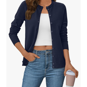 LILLUSORY Women's Cardigan Sweaters 2025 Lightweight Fall Oufits Clothes Fashion Trendy Long Sleeve Tops Casual Jackets, Size XL