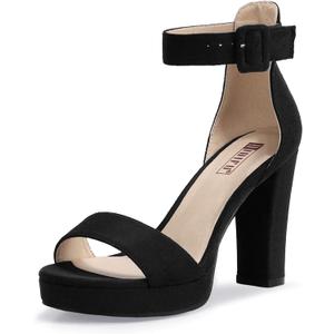 IDIFU Women's IN4 Sabrina Platform Chunky High Heels Ankle Strap Heeled Sandals Wedding Party Dress Shoes (6.5)