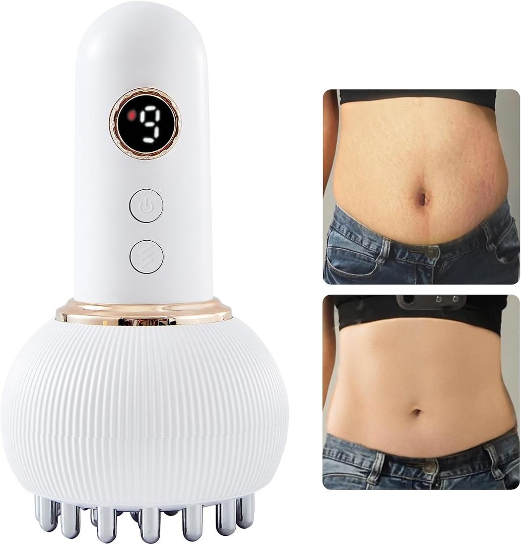 Lymphatic Drainage Massager & Cellulite Massage Tool, Helps Reduce Stretch Marks & Cellulite, for Legs, Arms & Belly, Body Sculpting Machine with Microcurrent, Light, Heat & Vibration