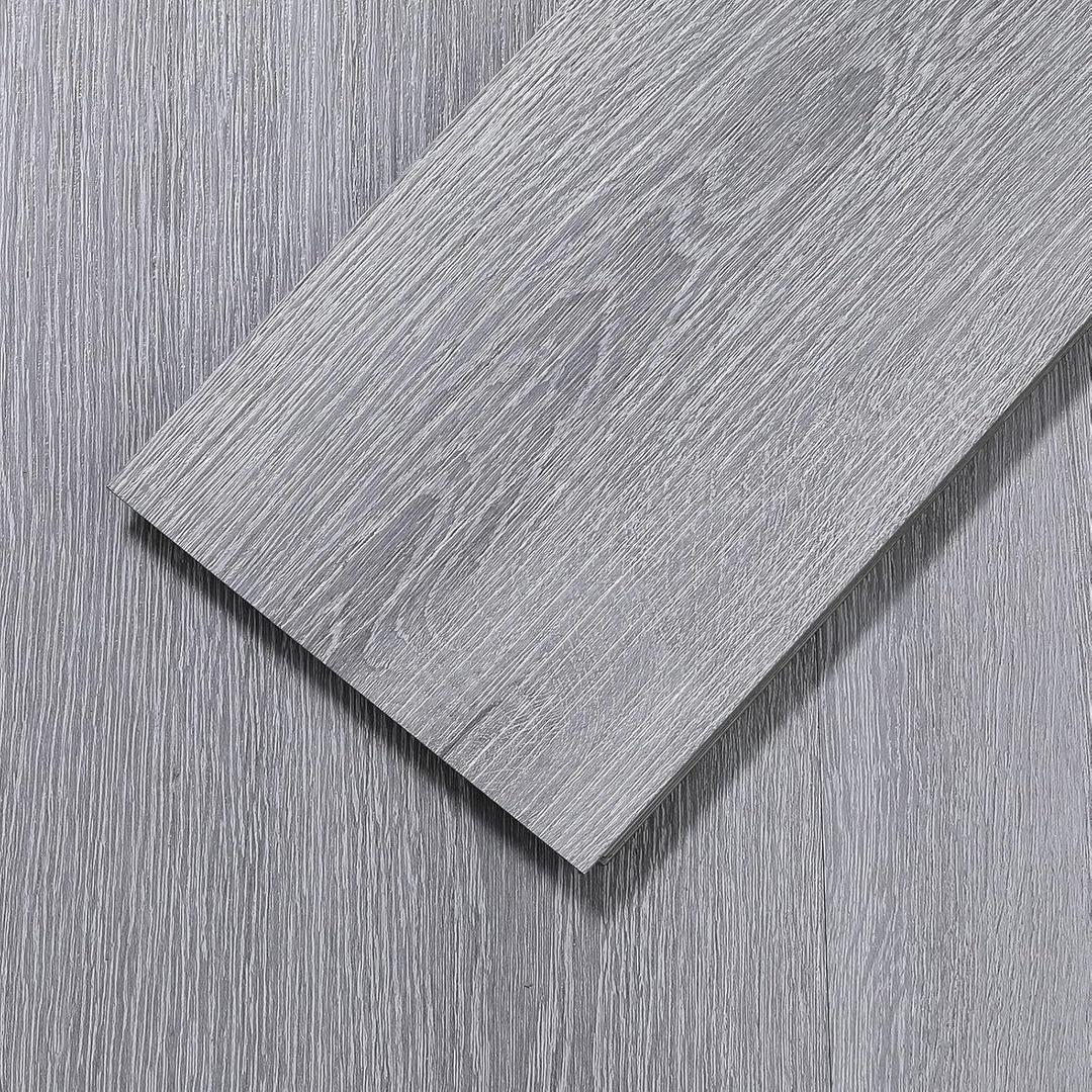 Peel and Stick Floor Tile, Luxury Vinyl Plank Flooring 36-Pack 54 Sq.ft, Real Wood Look Self-Adhesive Vinyl Floor Tiles, Easy DIY for Kitchen, Bedroom and Living Room, Dusty Grey