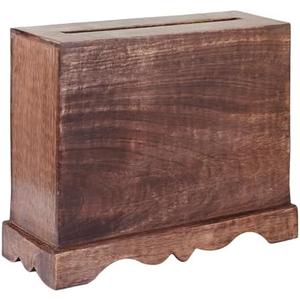 Eximious India Wedding Card Box with Card Slit and Lock 12"X10"X4.5"- Gift Wishing Well Card Box for Weddings, Receptions, Birthdays, Graduations, Baby Showers, Honeymoon Funds KHND (Walnut)