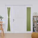 Deconovo Blackout Door Curtain  Thermal Insulated Privacy Curtain for French & Front Doors with Adjustable Tieback, Room Darkening, Energy Saving, Noise Reducing,Sage Green,W12 x L72,1 Panel