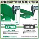 Landscape Edging Border - 40FT 4IN Tall Edging for Landscaping with 60 Stakes, 0.15" Thick No Dig Lawn Edging for Garden Border, Flexible Flower Bed Edging Borders for Yard, Terrace Board (GREEN)