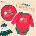 Unisex Baby Bodysuits Multipacks  Super Soft Cotton One-Piece Undershirt for Newborns and Infants (0-24 Months) (6-9 Months, Santa Claus + Christmas Tree)