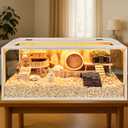 Prolee Hamster Cage Chewproof Wooden 40 Inch Guinea Pig Cages Mice and Rat Habitat Openable Top with Acrylic Sheets Solid Built