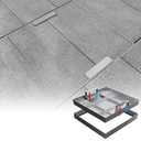 32x32 inch Stainless Steel Invisible Manhole Cover and Frame, Square Recessed Septic Tank Cover with Retractable Handle, for Walkway/ Driveway