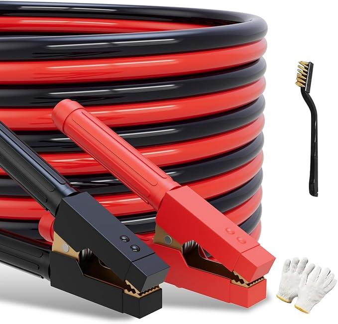 POADTOR Heavy Duty Jumper Cables for Car Battery, 0 Gauge 30 Feet 1000AMP, Automotive Booster Cables for Jump Starting Dead or Weak Batteries with Carrying Bag Included