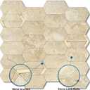 Peel and Stick Tile for Kitchen Backsplash Matte Finish,Peel and Stick Bathroom Marble 3D Wall Panels Honeycomb Tiles for Rvs Waterproof(10sheets,Beige Gold)