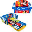 Marshmallow Furniture Kids Sofa, 2-in-1 Flip Open Couch & Bed, Mickey Mouse
