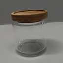 Irenare 16 Pcs Glass Containers Canister Set, 17 oz Food Storage Spice Jars with Airtight Lids, Clear Kitchen Containers for Coffee Sugar Tea Beans Nuts Candy Pantry Organization(Wood)