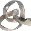 Metal Decorative Object  Minimalist Shelves & Coffee Table Decor  Aluminum Knot Sculpture Modern Home Decor for Office, Bedroom & Living Room  8" x 7", Silver