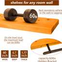 HDDFER 48 inch Solid Wood Floating Shelves for Wall,Pine Wood Wall Shelf, 2Tier 48In