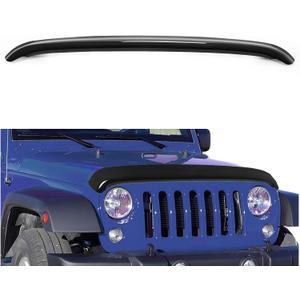 HECASA Hood Shield Compatible with 2007-2018 Jeep Wrangler JK PC Plastic Hood Bug Deflector Hood Protector Protection Smoke