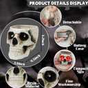 Halloween Skull Head Decor, Resin Skull Statues, Resin Skull Head Tabletop Decoration for Halloween Home Office Decor Candy Servers