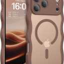 BENTOBEN Magnetic for iPhone 17 Pro Max Case, Cute Wavy [Full Camera Protection][Compatible with MagSafe] Matte Anti-Slip Bumper Women Girls Boys Protective Cover for 17 ProMax 6.9", Desert Titanium