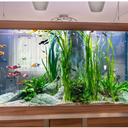 Carkio Aquarium Background Vinyl Static Cling Black Fish Tank Background, 17.7in×39.4in Fish Backdrop Aquarium Poster Background Sticker for Fish Tank