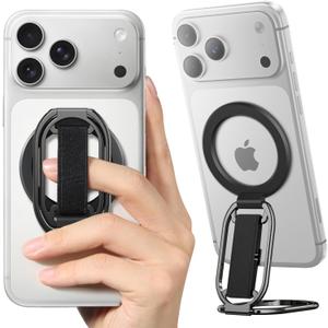 SUPERONE for MagSafe Phone Grip for MagSafe Kickstand Compatible with Mag Safe Finger Loop, 4-in-1 Phone Ring Holder Strap for Mag Safe iPhone 16/15/14/13/12 (Replacement Strap)