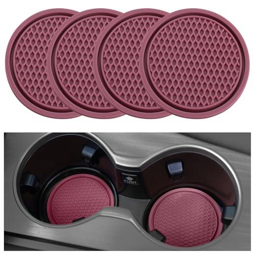 SINGARO Car Cup Coaster, 4PCS Universal Non-Slip Cup Holders Embedded in Ornaments Coaster, Car Interior Accessories, Purple Glow