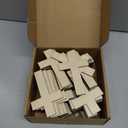 Treela 100 Pack Blank Wooden Cross Unfinished Cross Shaped Wooden Cutouts for DIY Project Tags Sunday Church Home Decoration Ornaments, 11 x 7 cm/ 4.3 x 2.8 Inches