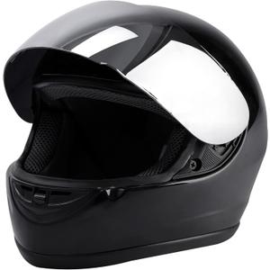 TCMT Full Face Motorcycle Helmet for Adults Men Women, Lightweight Polycarbonate Street Bike Dirt Bike Helmet with Anti-Scratch Mirror Shield and Removable Liner, DOT Approved. XL Size