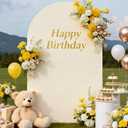 Socomi Beige Wedding Arch Backdrop Cover Spandex 6.6FT Fitted Stretchy Chiara Arches Stand Covers for Birthday Party Bridal Baby Shower Ceremony Banquet Decoration