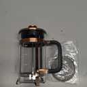 QUQIYSO Coffee Maker 304 Stainless Steel French Press with 4 Filter, Heat Resistant Durable, Easy to Clean, Borosilicate Glass Coffee Press, 100% BPA Free Teapot, 21 ounce, copper