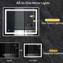 42"x24" LED Bathroom Mirror with Anti-Fog, Stepless Dimmable Lights, 3 Color Modes, Shatter-Proof Tempered Glass,Waterproof Design