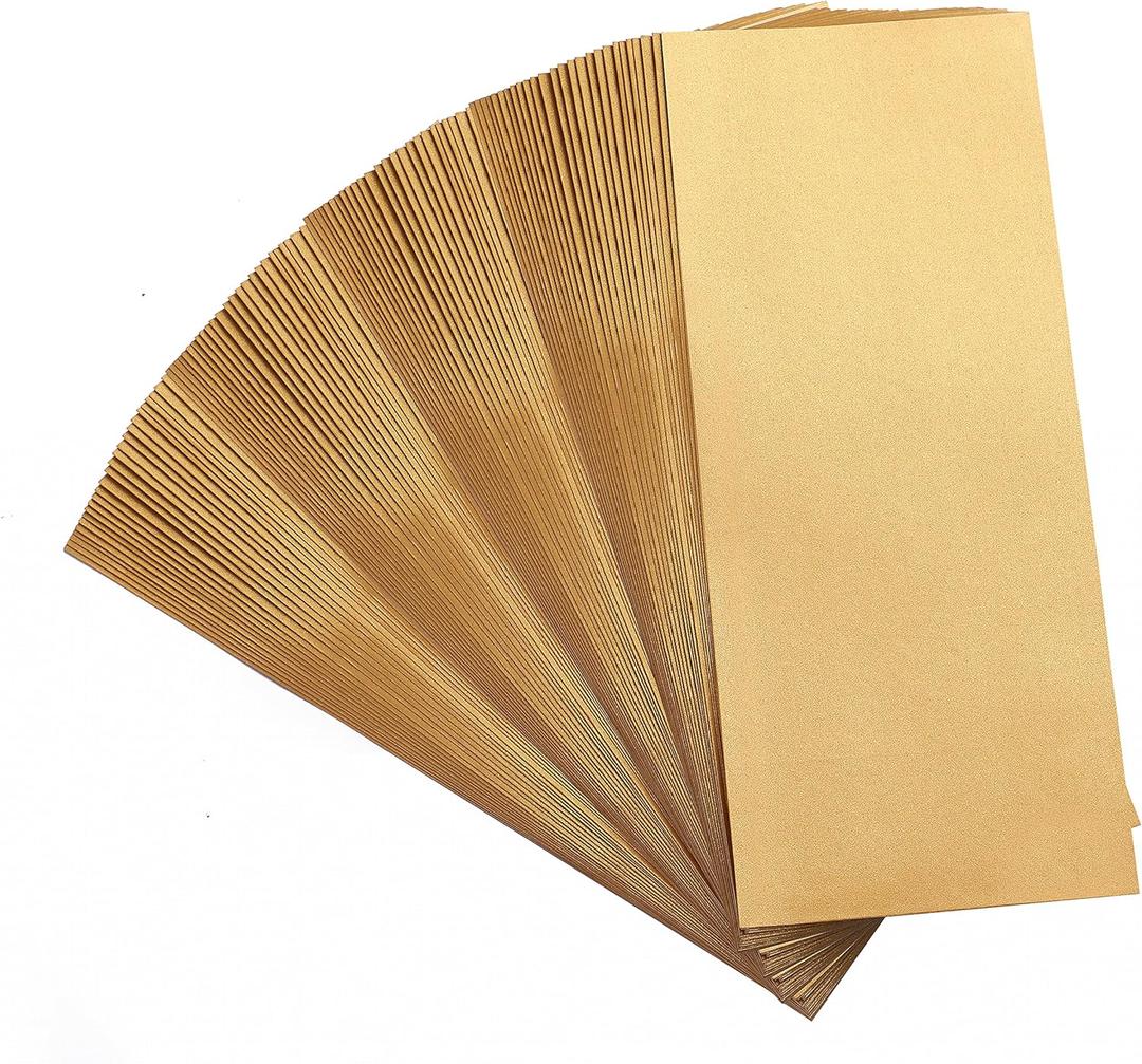 100 Pack Gold Metallic rectangle Envelopes, Printable Business Envelopes for Corporate Letters, Legal Documents, Checks, Letterhead and Invoices(9.5 x 4.1in) (Gold)