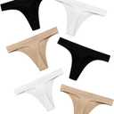 DEANGELMON Seamless Thongs for Women Comfortable Low Rise Underwear No Show Thong Panties Stretch Multiple Pack (XL)