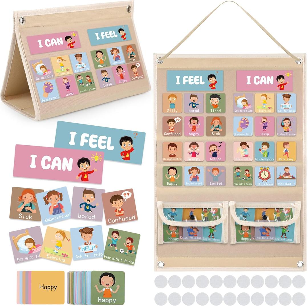 Feelings Chart Cards Feelings Pocket Charts Social Emotional Pocket Chart Cards for Social Activities Supplies