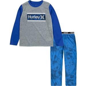 Hurley Boys' Pajama 2-piece Set (8, Game Royal Washed)