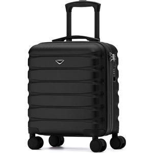 Flight Knight Carry On Suitcase 18x14x8" Hardside Built In TSA Lock & USB Port Lightweight Luggage Silent Double Spinner Wheels Maximum Underseat Carry-On Bag For American & United Approved Airlines