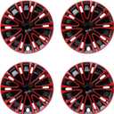 Hubcap Wheel Cover Replacement R15 Hub Caps Universal-Fit Steel Wheel Rim Cover ABS Material Exterior Accessories for Car Truck SUV -Set of 415-inchRed-Black