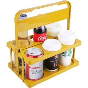 musbus Reusable Drink Carrier with Handle, Yellow,1PK, 6Cup