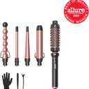 Wavytalk 5 in 1 Curling Wand Set, Multi Curl, Curling Wand Set with Thermal Brush and 4 Interchangeable Ceramic Curling Wand(0.5-1.25), Instant Heat Up Wand Curling Iron