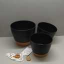 Plant Pots 12/10/9 Inch Self Watering Pots, Set of 3 Plastic Planters with Drainage Holes and Saucers,Plastic Flower Pots,Nursery Planting Pot for Indoor Out Door Plants(Black)