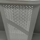 Mind Reader 60L Slim Laundry Hamper, Clothes Basket, Lid, Ventilated, Plastic, 17.25"L x 13.75"W x 23.5"H, Set of 2, White