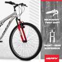 Huffy Stone Mountain Bike for Men and Women, 20/24/26, 6-Speed (20) or 21-Speed, Front or Dual Suspension (Varies), Multiple Colors, Adjustable Saddle, Shimano Equipped, All-Terrain Tires