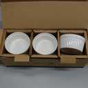 DOWAN Ramekins 4 oz Oven Safe for Creme Brulee Souffle, Porcelain Custard Cups Ramiken for Baking, Small Bowls Dipping Sauce Dish Classic Style, Set of 6, Soft White