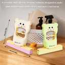 2025 New Mini Foldable Desktop Mop with Self-Squeeze Sponge - Cartoon Bear Cleaning Tool for Wet and Dry Use on Kitchen, Stove, Sink, Countertops, Glass, Bathroom, and Car (Yellow)