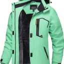 TACVASEN Women's Winter Jacket Waterproof Ski Jackets Snow Coat Warm Fleece Rain Jacket with Hood Windbreaker M
