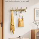 Vintage Coat Rack Wall Mount, Decorative Wall Coat Rack with 4 Hooks for Hanging Key Purse Hat Robe Towel Clothes Unique Hanger for Bathroom Shower Entryway Antique Brass 2 Pack