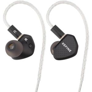 syeindunce Kefine Klean 10mm DLC Diaphgram Dynamic Driver Earphones, 1DD in-Ear Monitor Headphones, HiFi Wired IEM Earbuds with Dual Interchangeable Nozzles 0.78 2Pin (3.5mm)