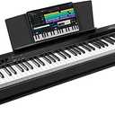 STRICH Digital Piano 88 Key Full Size Weighted Keyboard, Hammer-Action Portable Electric Piano For Beginner Adults, Bundle With Sustain Pedal, Piano Stickers, Music Rest, Black, SDP-P7