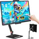14 Inch Touchscreen Portable Monitor 1200P Slim and Lightweight Bezel less FHD IPS HDR Gaming Monitor, Laptop Travel Sub-Monitor with Built-in Speakers and VESA for Laptop Mac PC Xbox PS4/5 Switch