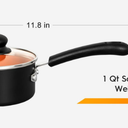 MICHELANGELO Nonstick Sauce Pan With Lid, 1QT Ceramic Saucepan, Copper Saucepans,PFAS-FREE Pot Set,Small Pots For Cooking,Multipurpose Cooking Pots Set For Home Kitchen,Dishwasher Safe