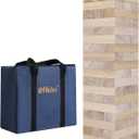 Tumbling Tower Blocks Games,Large Wooden Blocks Stacking Game for Kids Adults Family Classic Stacking Board Games for Indoor Outdoor Backyard Lawn Stack to Over 3.2Ft- 60pcs with Carrying Bag