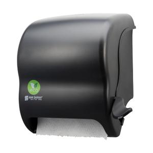 San Jamar Ecologic Element Recycled Plastic Lever Paper Towel Dispenser, Manual Towel Dispenser, Wall Mounted Dispenser with Zero Waste for Home and Business, 8 Inch Rolls, Black