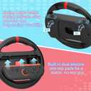 IEFROM 2-Pack Switch Steering Wheel, Black Joy-Con Grip for Mario Kart 8 Deluxe & Mario Kart 9, Plug-and-Play Racing Controller, Ideal Gift Accessory