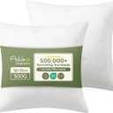 Ashler Throw Pillows Insert- 18x18 Pillow Inserts with Air Layer, Premium Bed and Couch Pillows - Indoor Decorative Throw Pillow, Square Cushion Sham Stuffer, Pack of 2, White